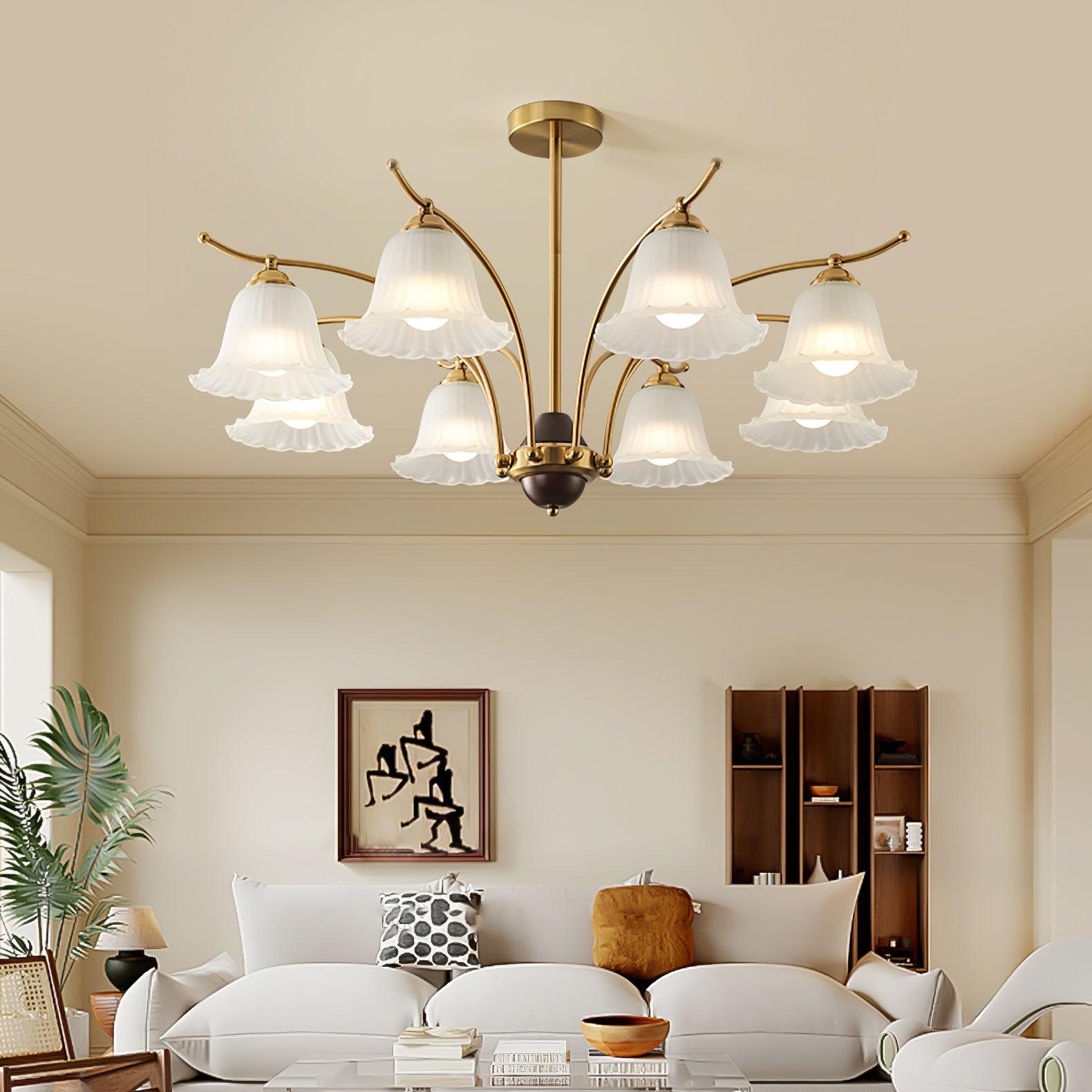 Civinora Brass Alabaster Chandelier - Blowlighting