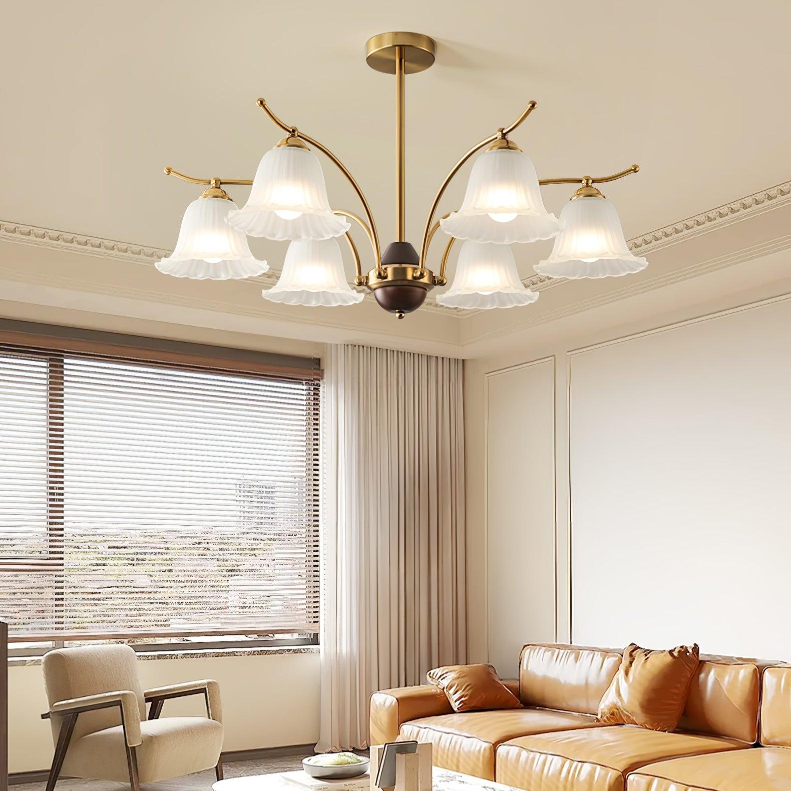 Civinora Brass Alabaster Chandelier - Blowlighting