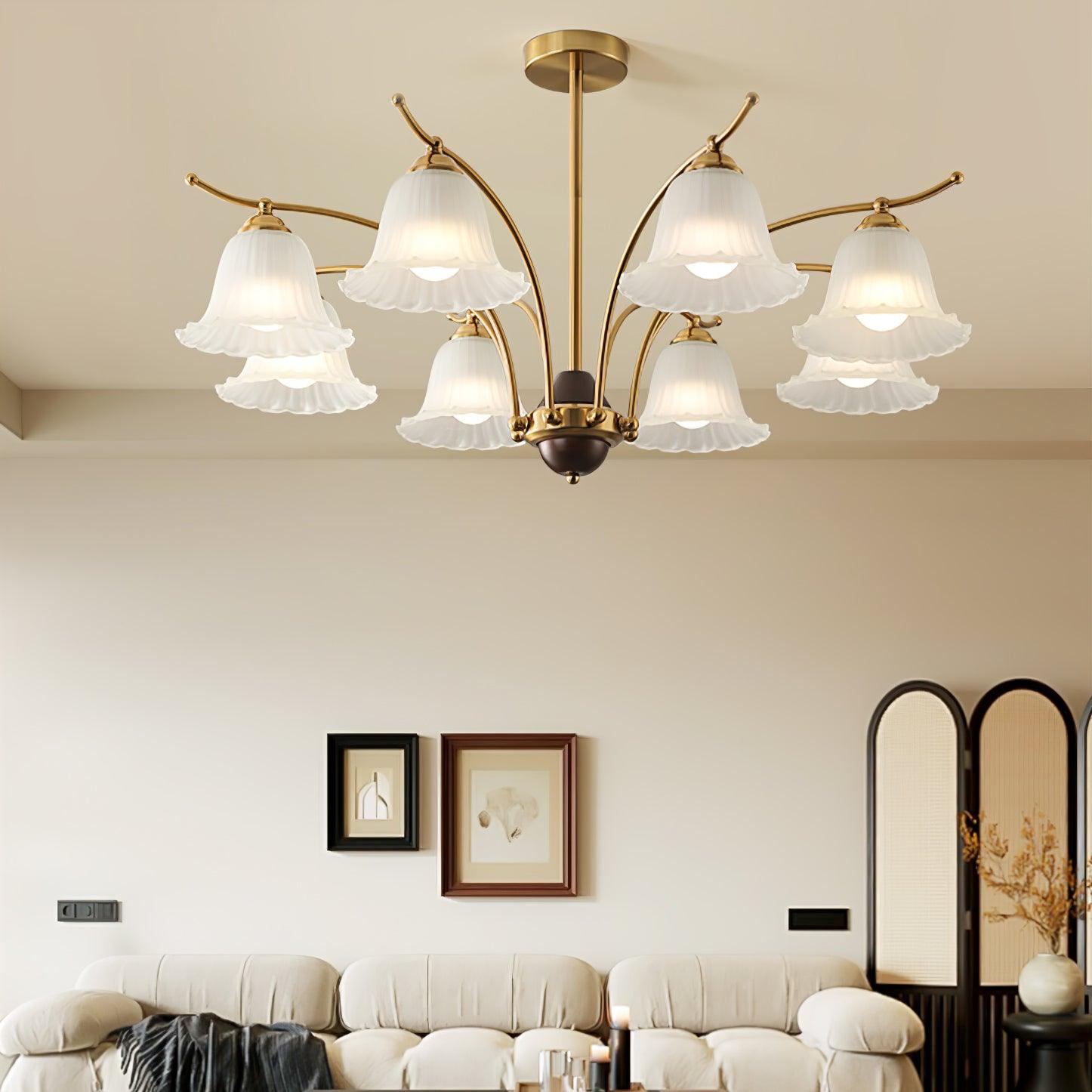 Civinora Brass Alabaster Chandelier - Blowlighting