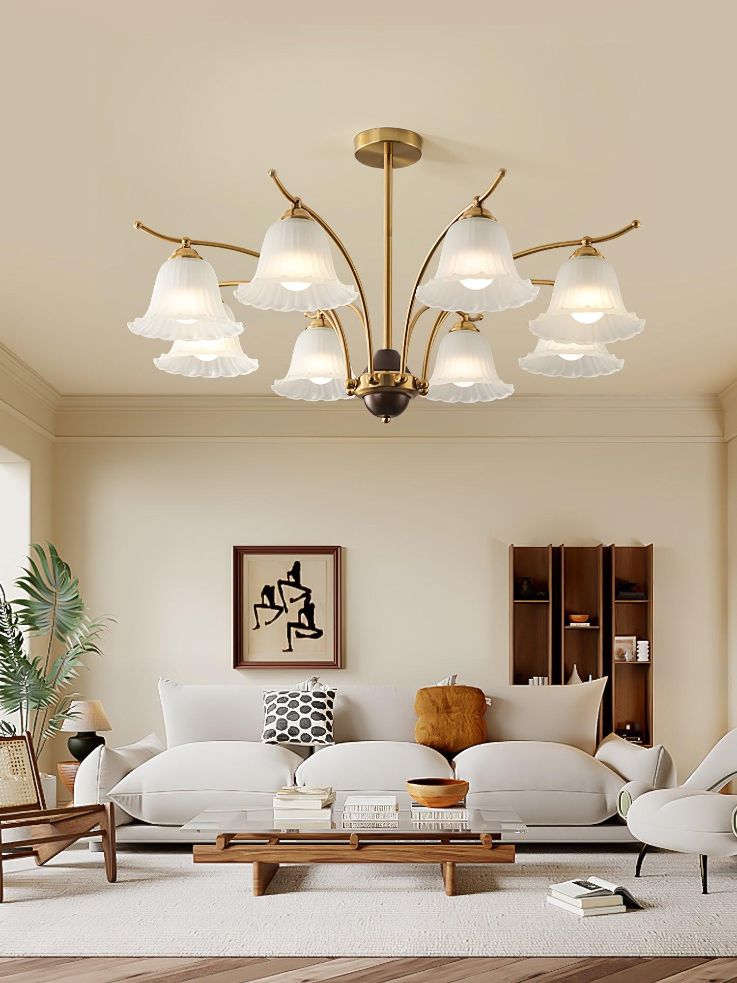 Civinora Brass Alabaster Chandelier - Blowlighting