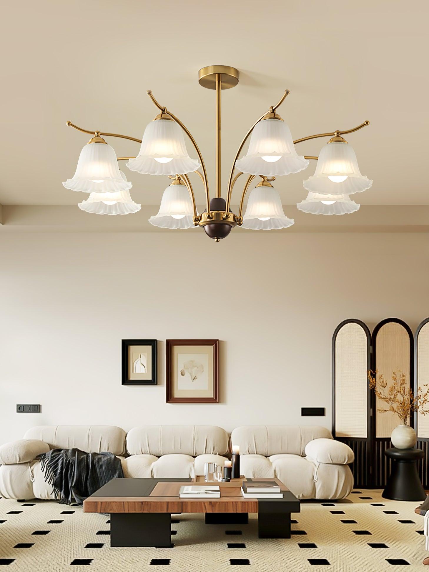 Civinora Brass Alabaster Chandelier - Blowlighting