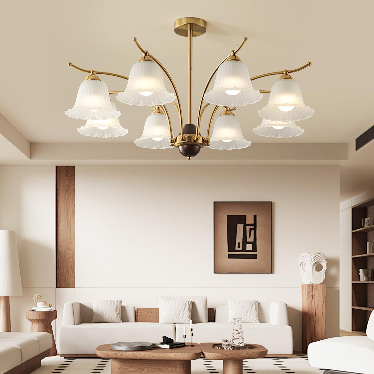 Civinora Brass Alabaster Chandelier - Blowlighting