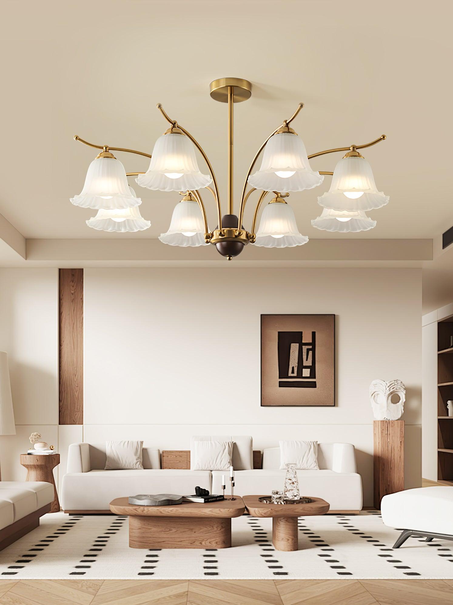 Civinora Brass Alabaster Chandelier - Blowlighting