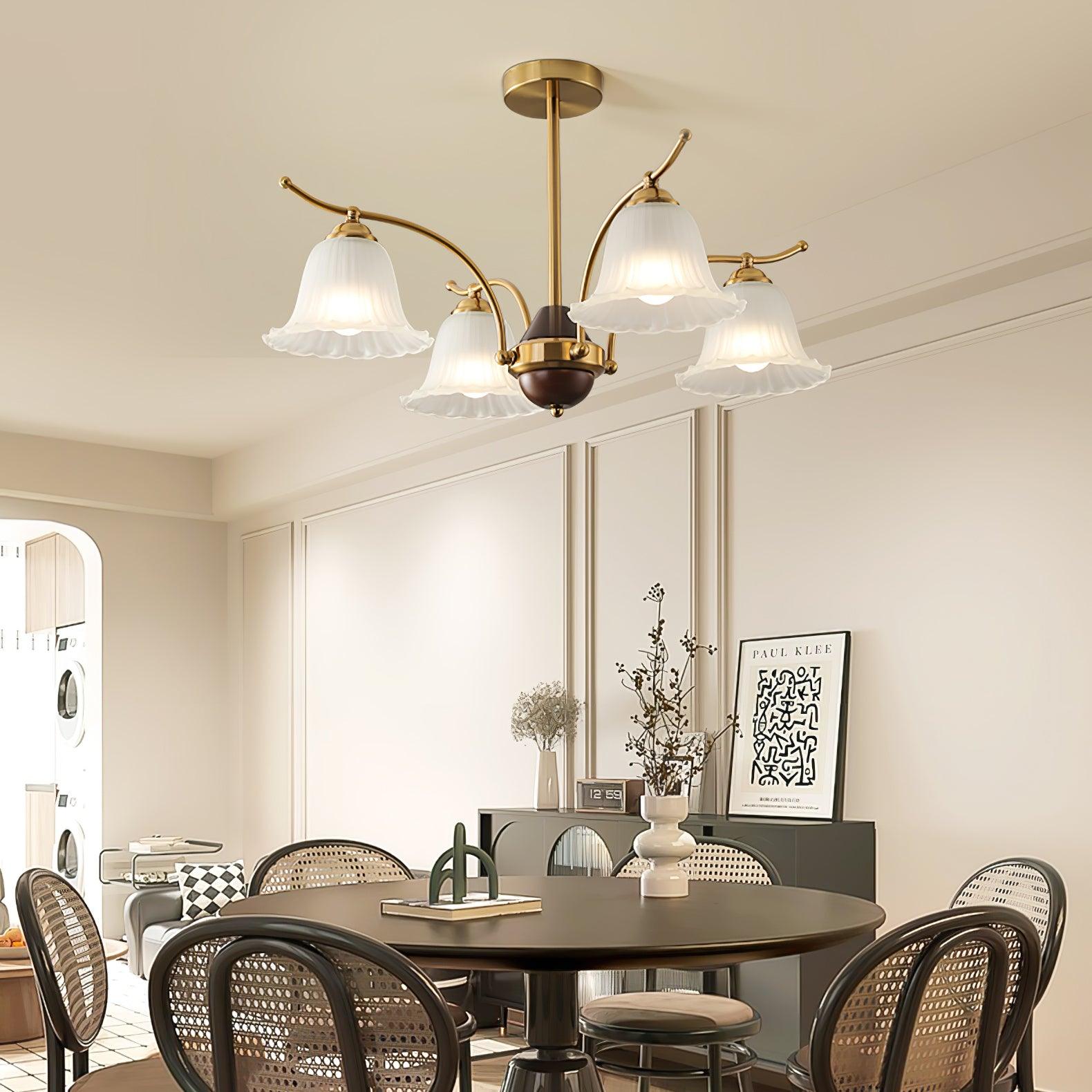 Civinora Brass Alabaster Chandelier - Blowlighting