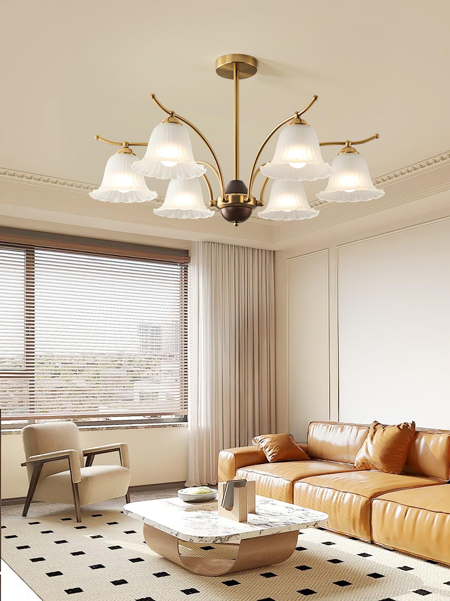Civinora Brass Alabaster Chandelier - Blowlighting
