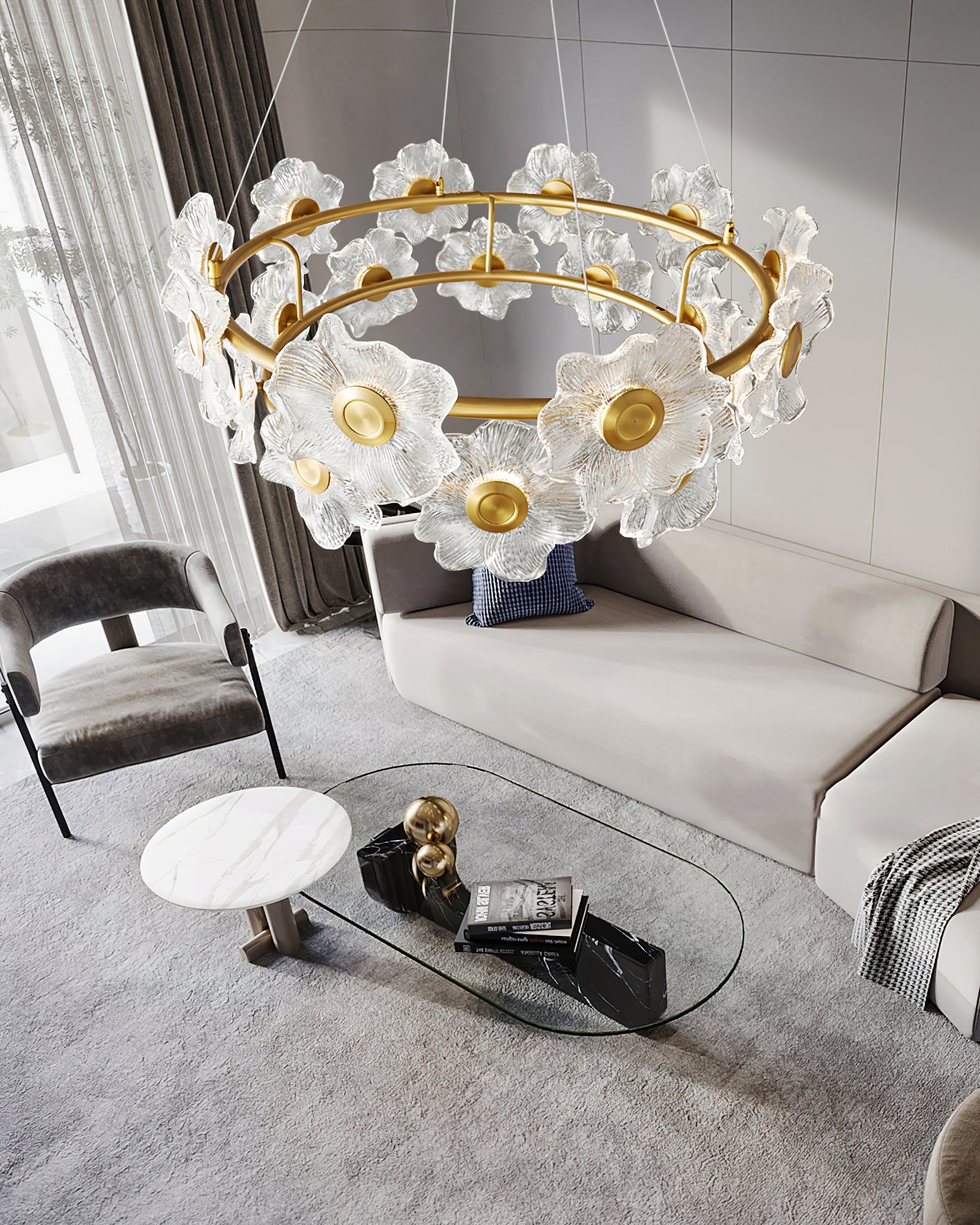 Flora Glass Chandelier - Blowlighting