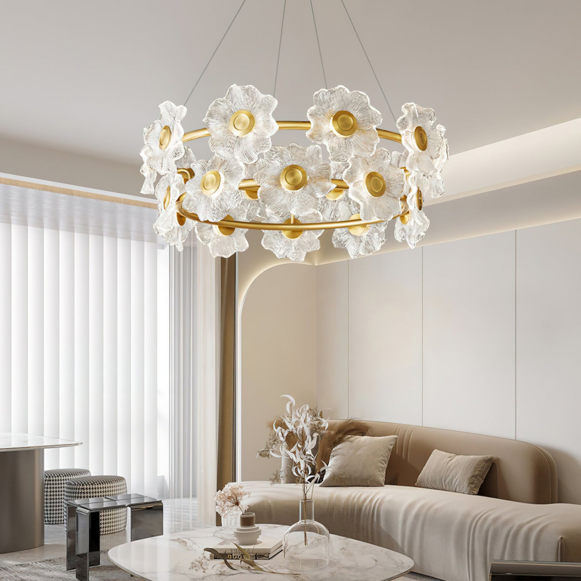 Flora Glass Chandelier - Blowlighting