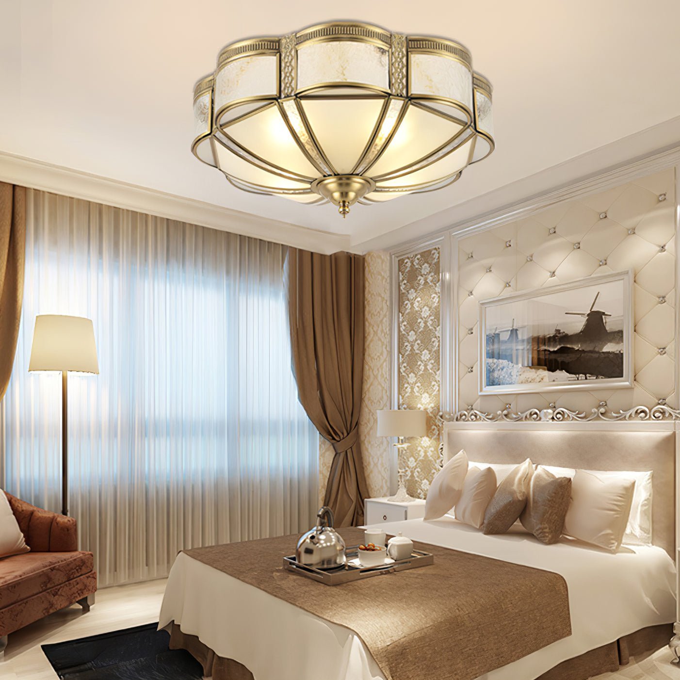Floral Brass Ceiling Lamp - Blowlighting