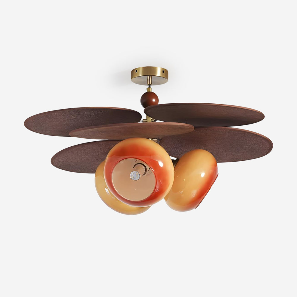 Floravane Mid-Century Modern Wood Ceiling Light