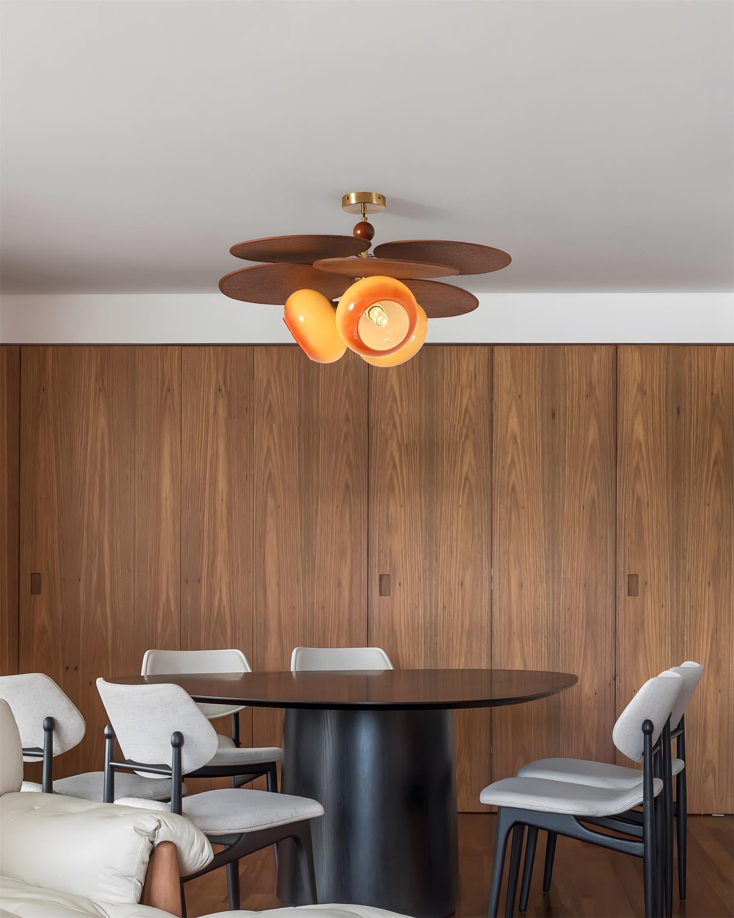 Floravane Mid-Century Modern Wood Ceiling Light
