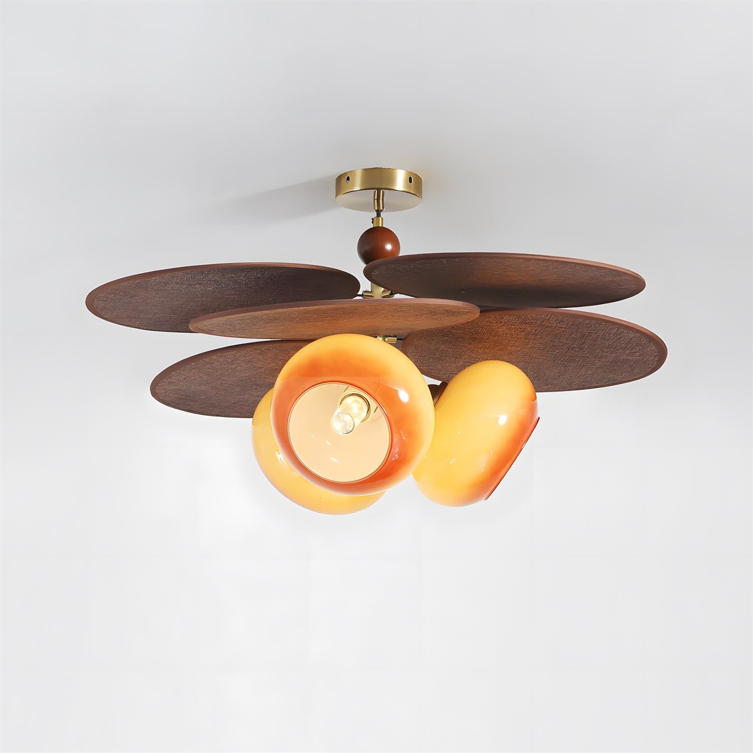 Floravane Mid-Century Modern Wood Ceiling Light