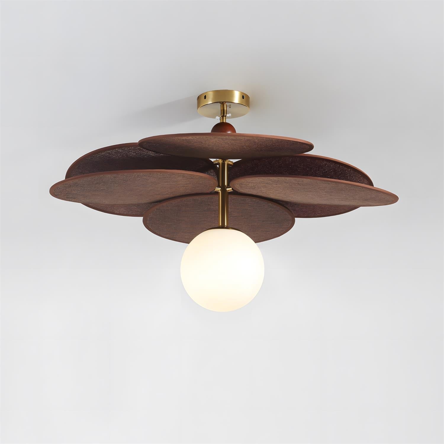 Floravane Mid-Century Modern Wood Ceiling Light