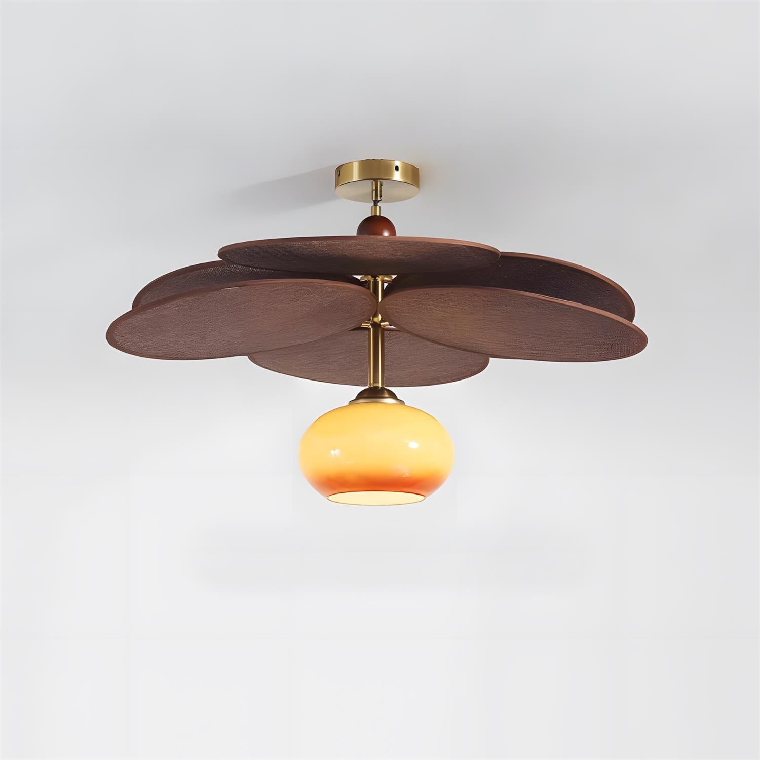 Floravane Mid-Century Modern Wood Ceiling Light