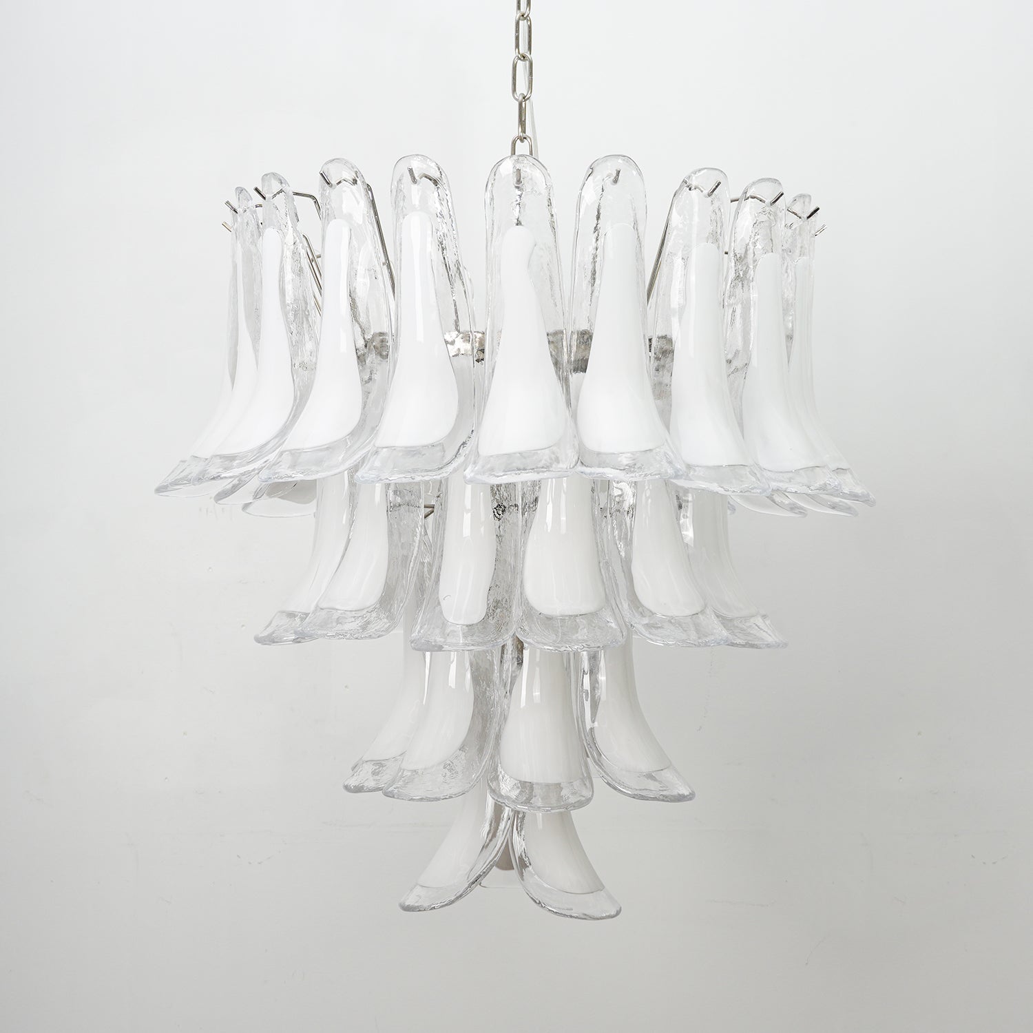 Aurora Chandelier Pink Murano Lily Petal Cascading Floral Classic - Blowlighting
