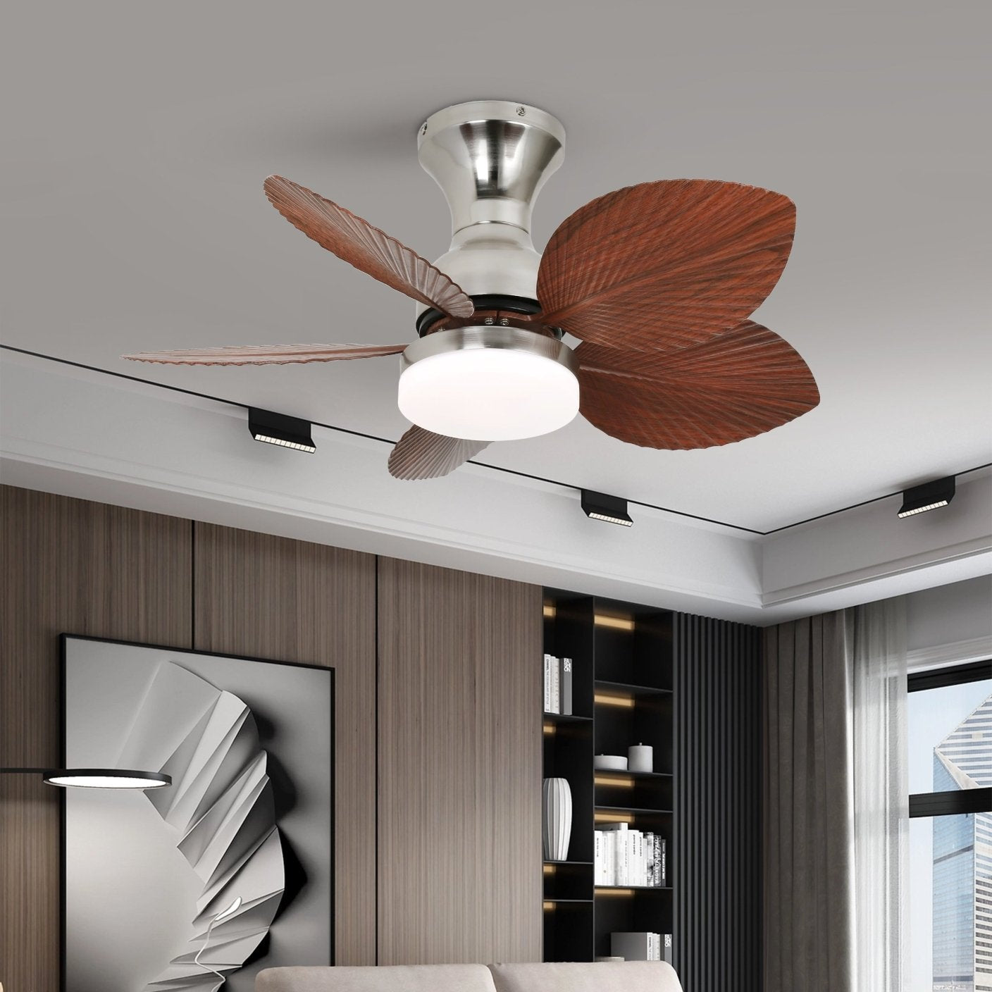 Florence Vintage Wood Ceiling Fan Light - Blowlighting