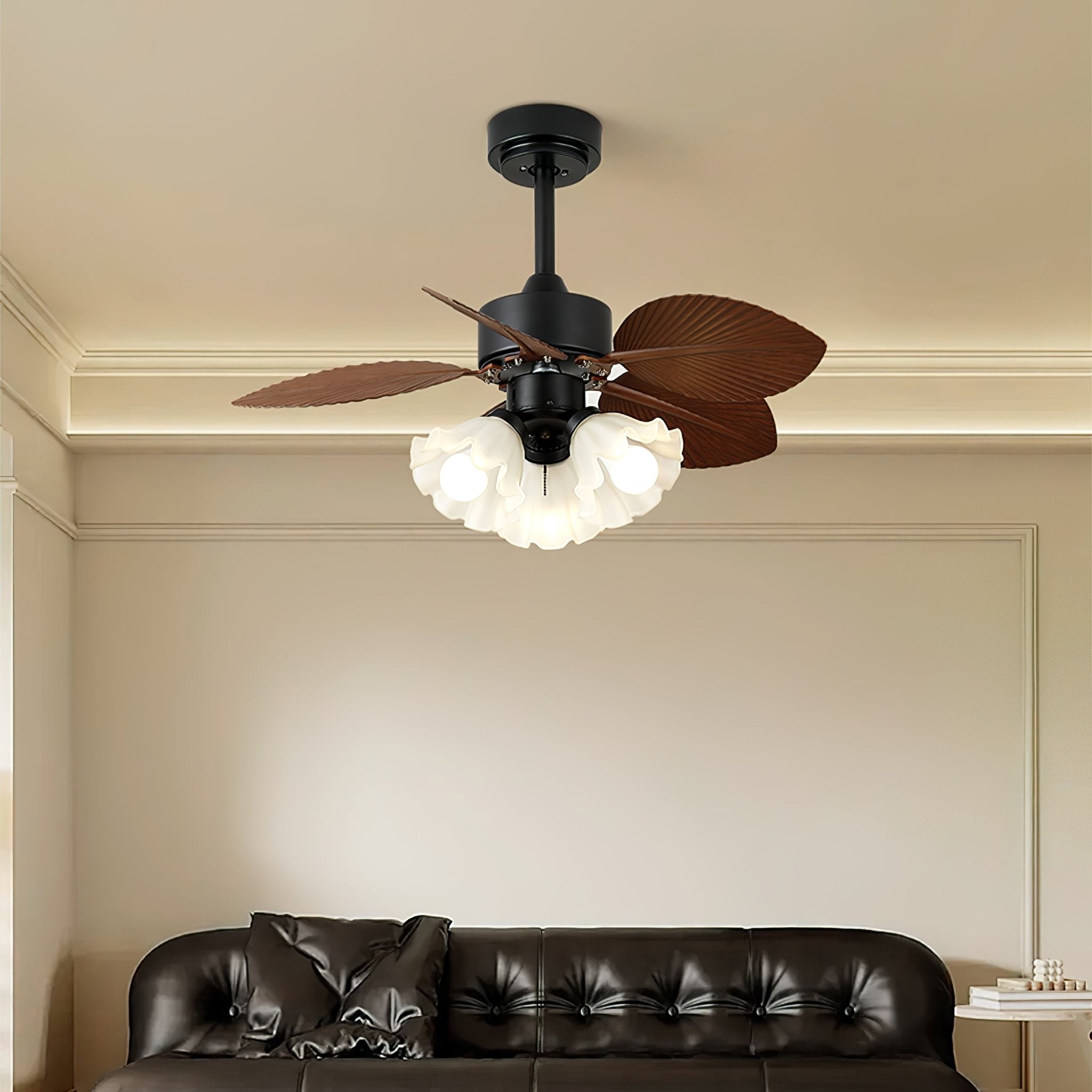 Rosalyn Vintage Wood Ceiling Fan Light - Blowlighting