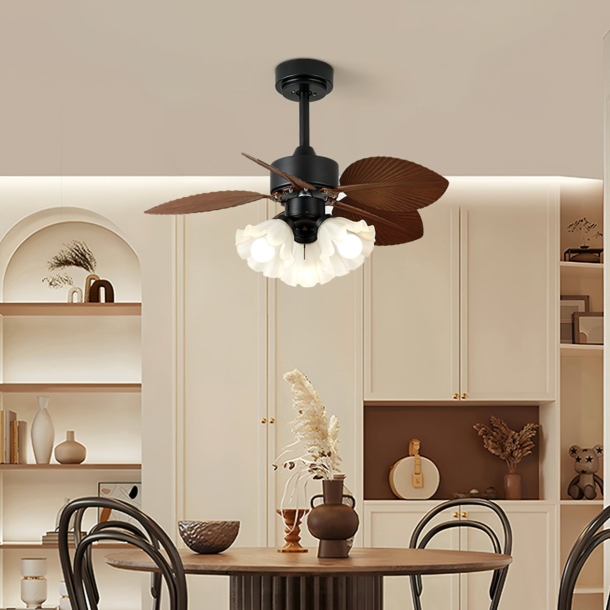 Rosalyn Vintage Wood Ceiling Fan Light - Blowlighting
