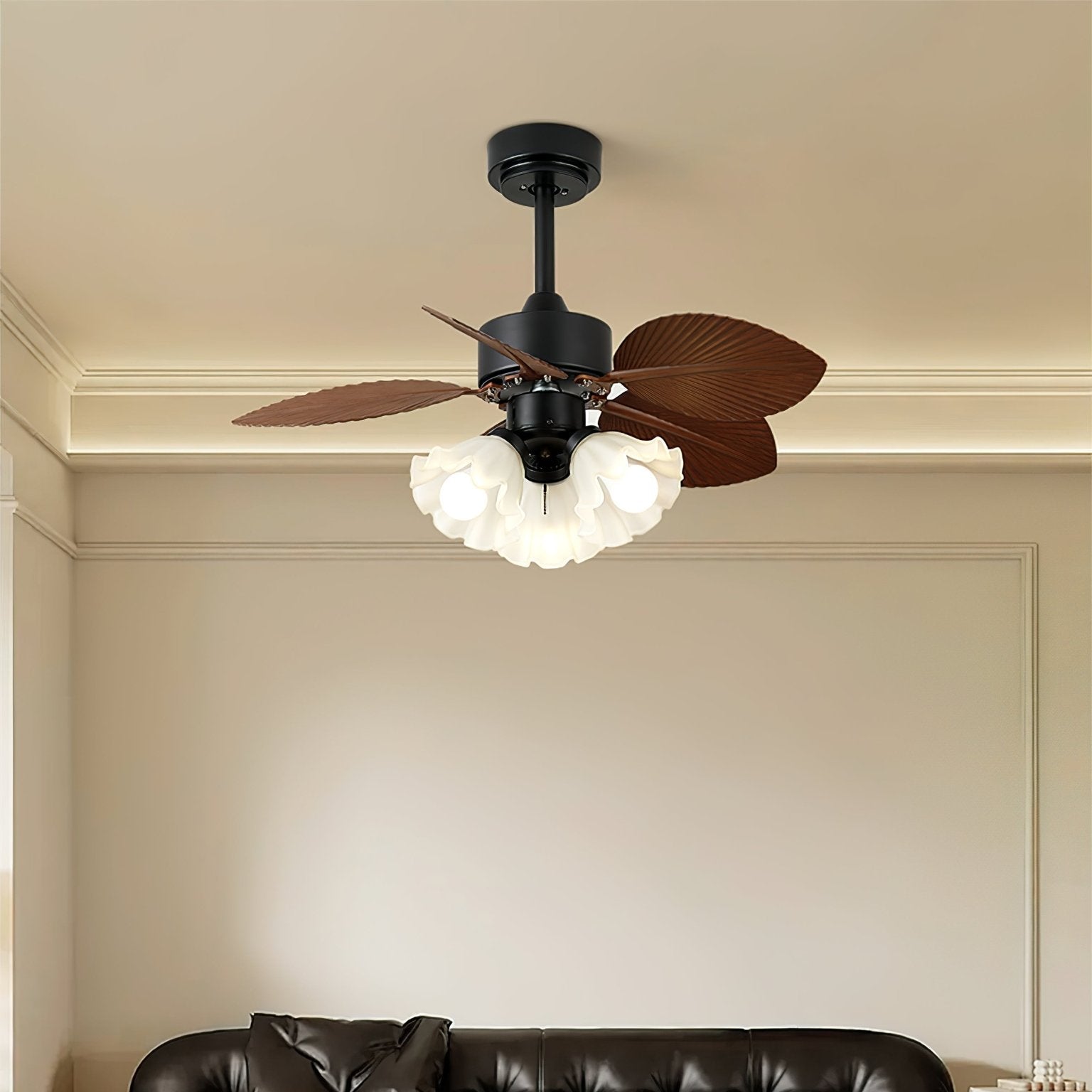 Rosalyn Vintage Wood Ceiling Fan Light - Blowlighting