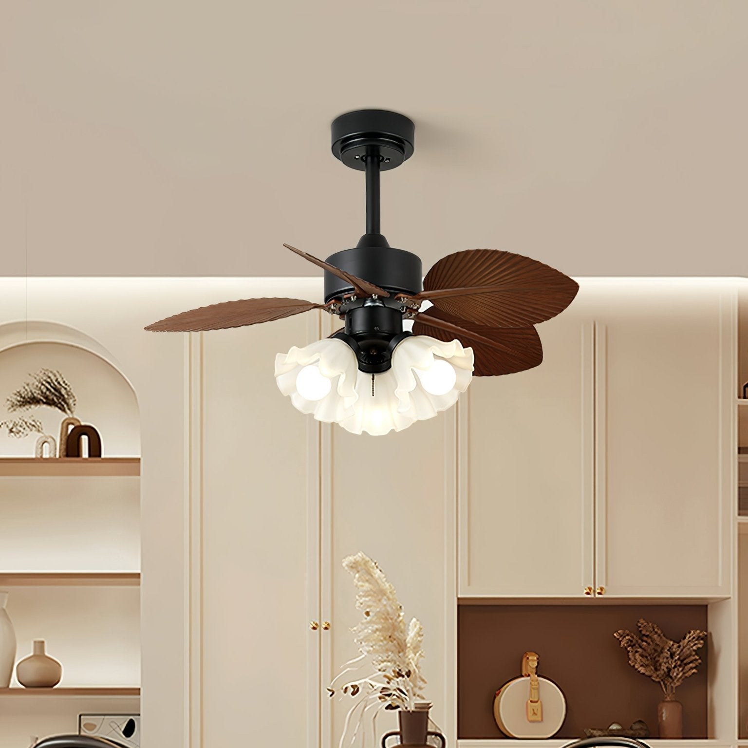 Rosalyn Vintage Wood Ceiling Fan Light - Blowlighting
