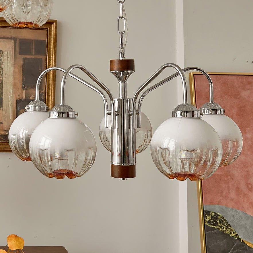 Ulliria Nordic Art Flower Walnut Glass Chandelier - Blowlighting