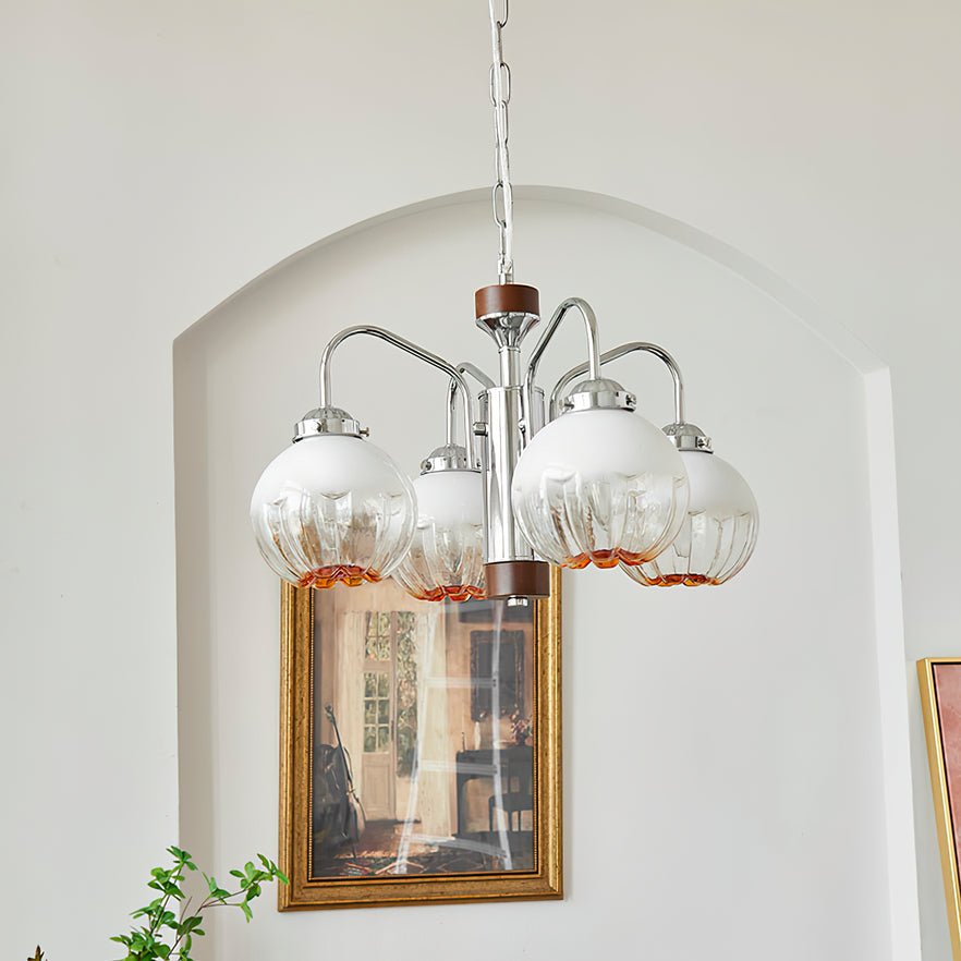 Ulliria Nordic Art Flower Walnut Glass Chandelier - Blowlighting