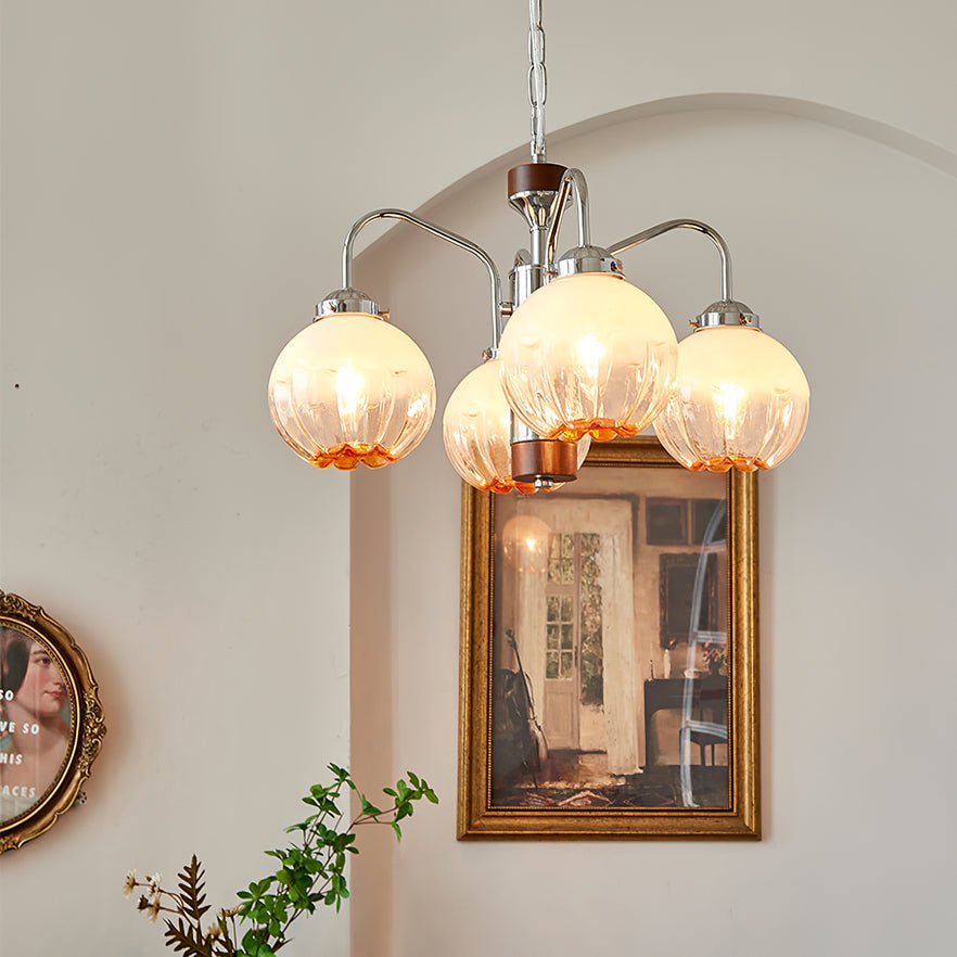 Ulliria Nordic Art Flower Walnut Glass Chandelier - Blowlighting