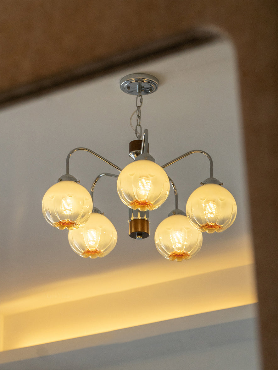 Ulliria Nordic Art Flower Walnut Glass Chandelier - Blowlighting