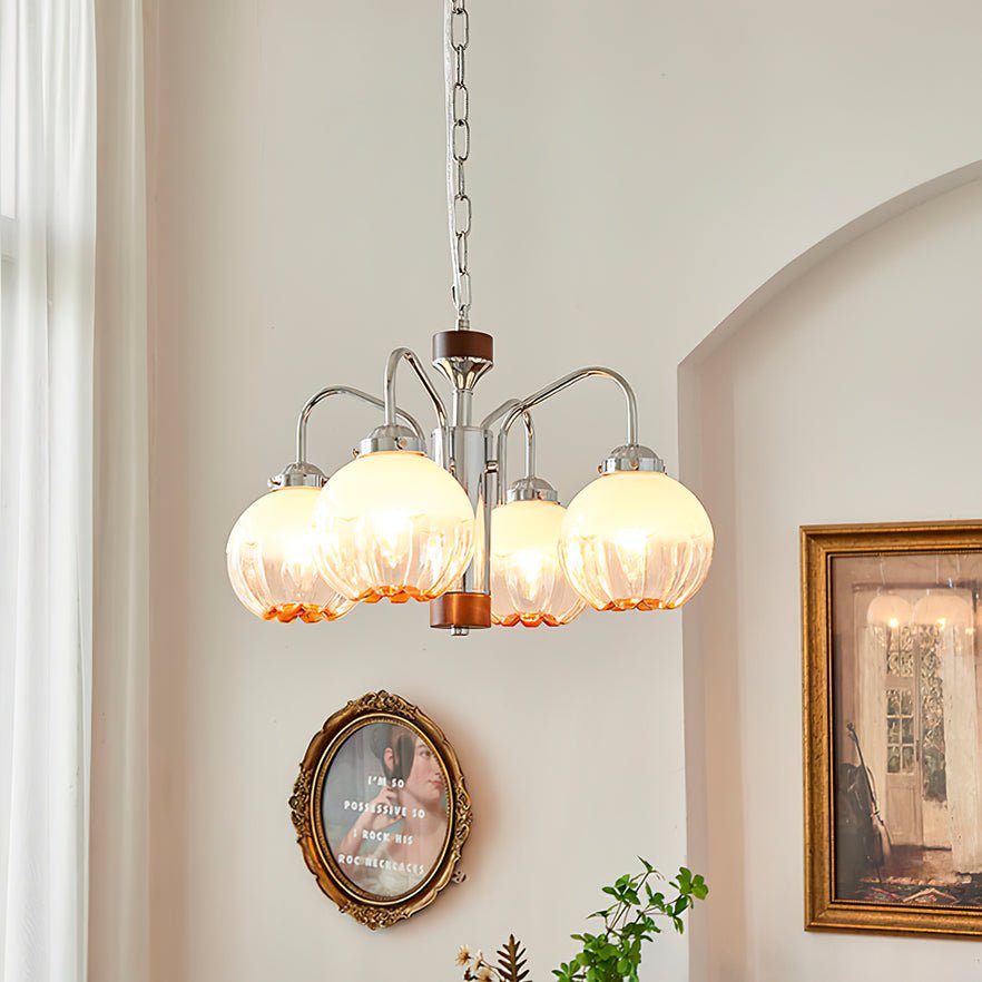 Ulliria Nordic Art Flower Walnut Glass Chandelier - Blowlighting
