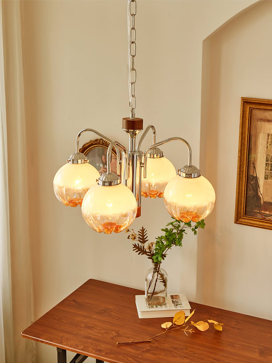 Ulliria Nordic Art Flower Walnut Glass Chandelier - Blowlighting
