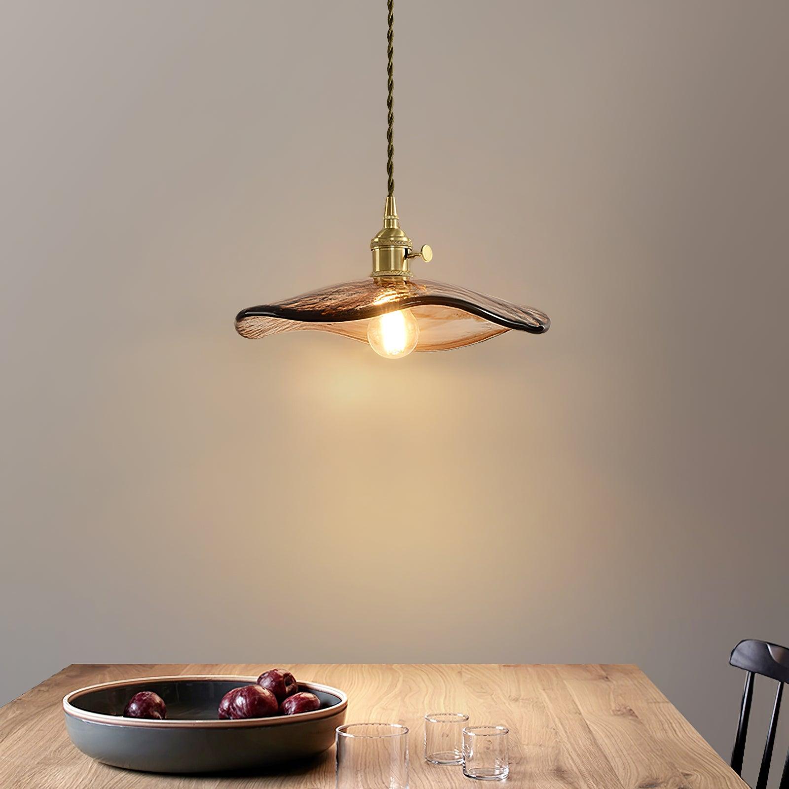 Flower Petal Glass Pendant Swag Light - Blowlighting