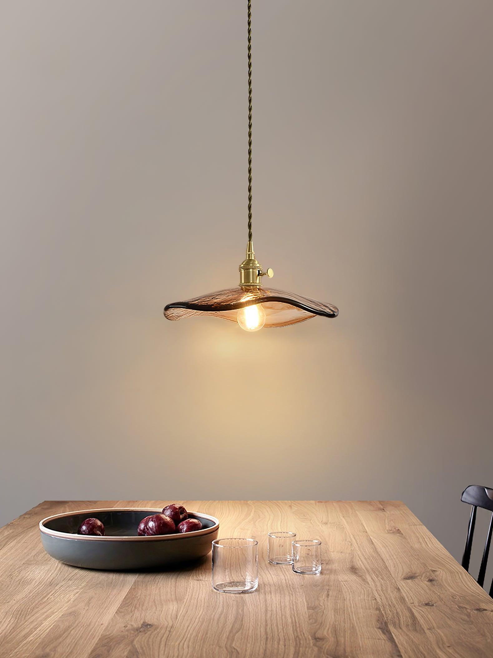 Flower Petal Glass Pendant Swag Light - Blowlighting