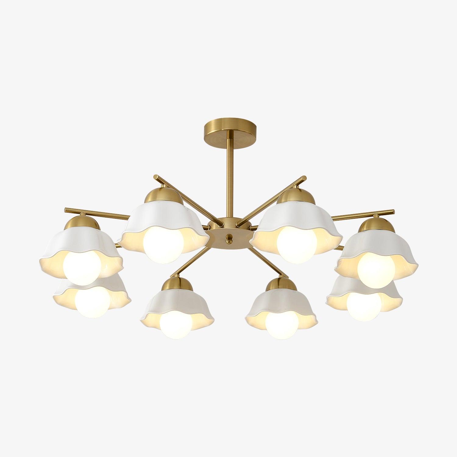 Zasila Nordic Art Flower Shade Metal Ceramics Chandelier - Blowlighting