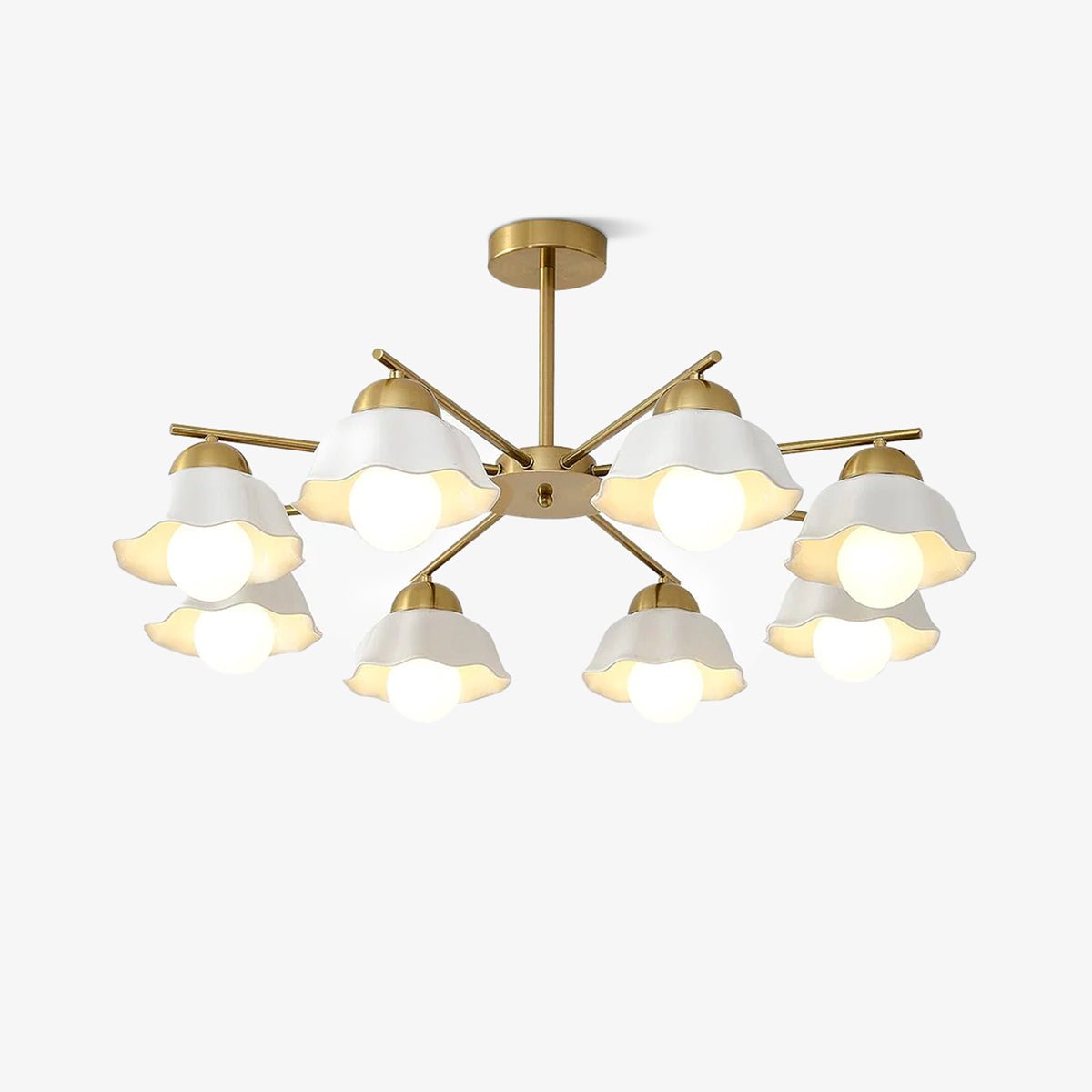 Zasila Nordic Art Flower Shade Metal Ceramics Chandelier - Blowlighting