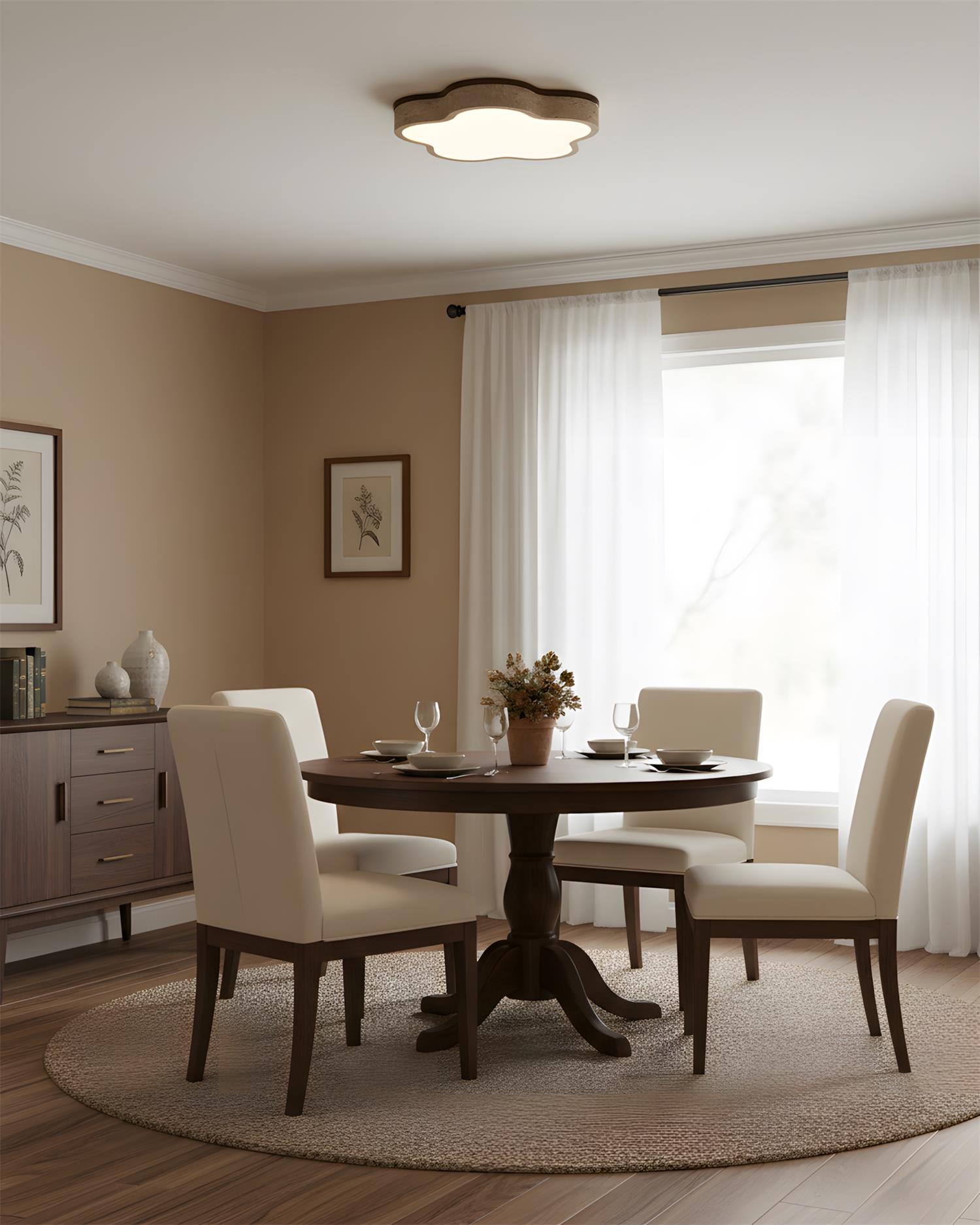 Fluffy Scandinavian Travertine Ceiling Light