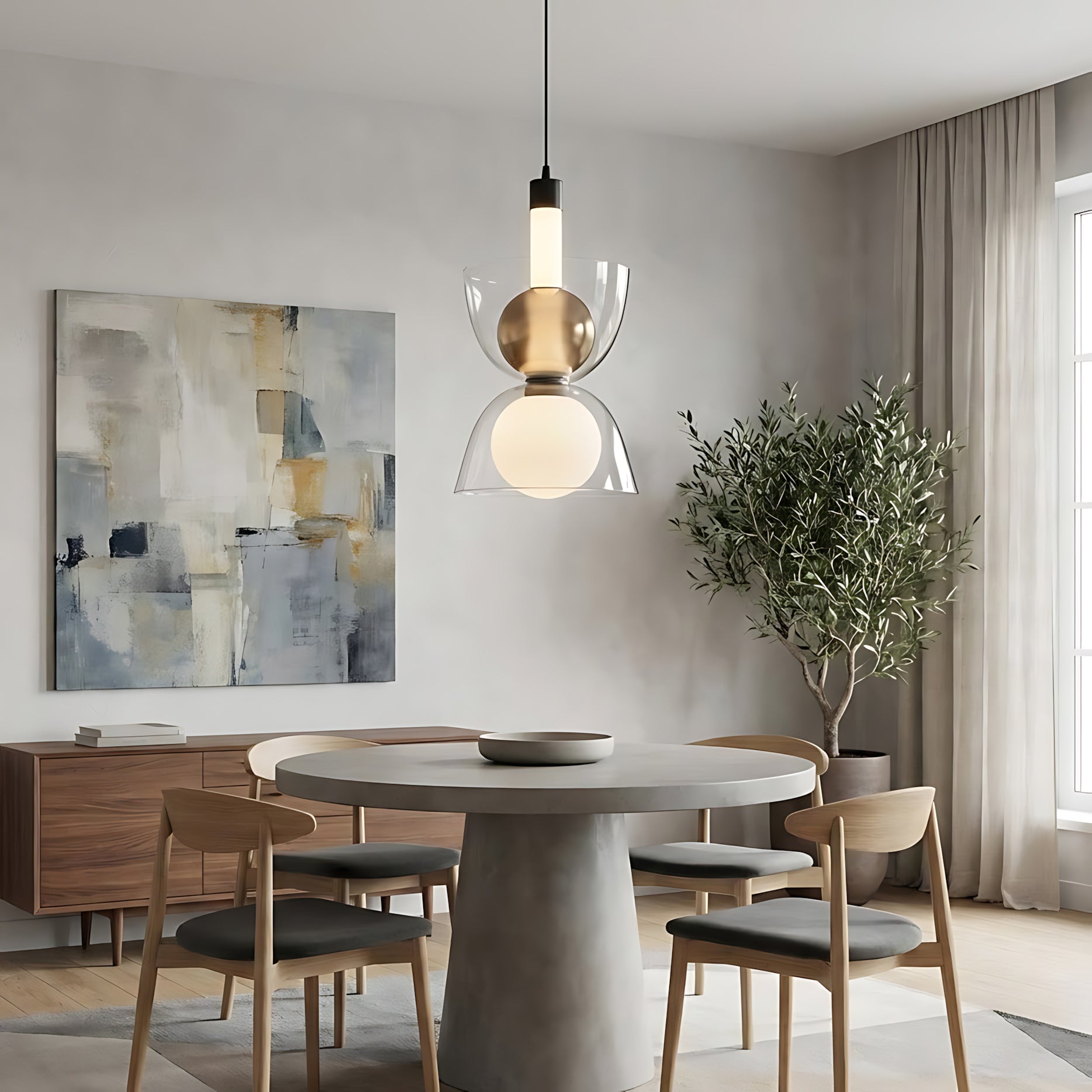 Flume Modern Glass Pendant Light