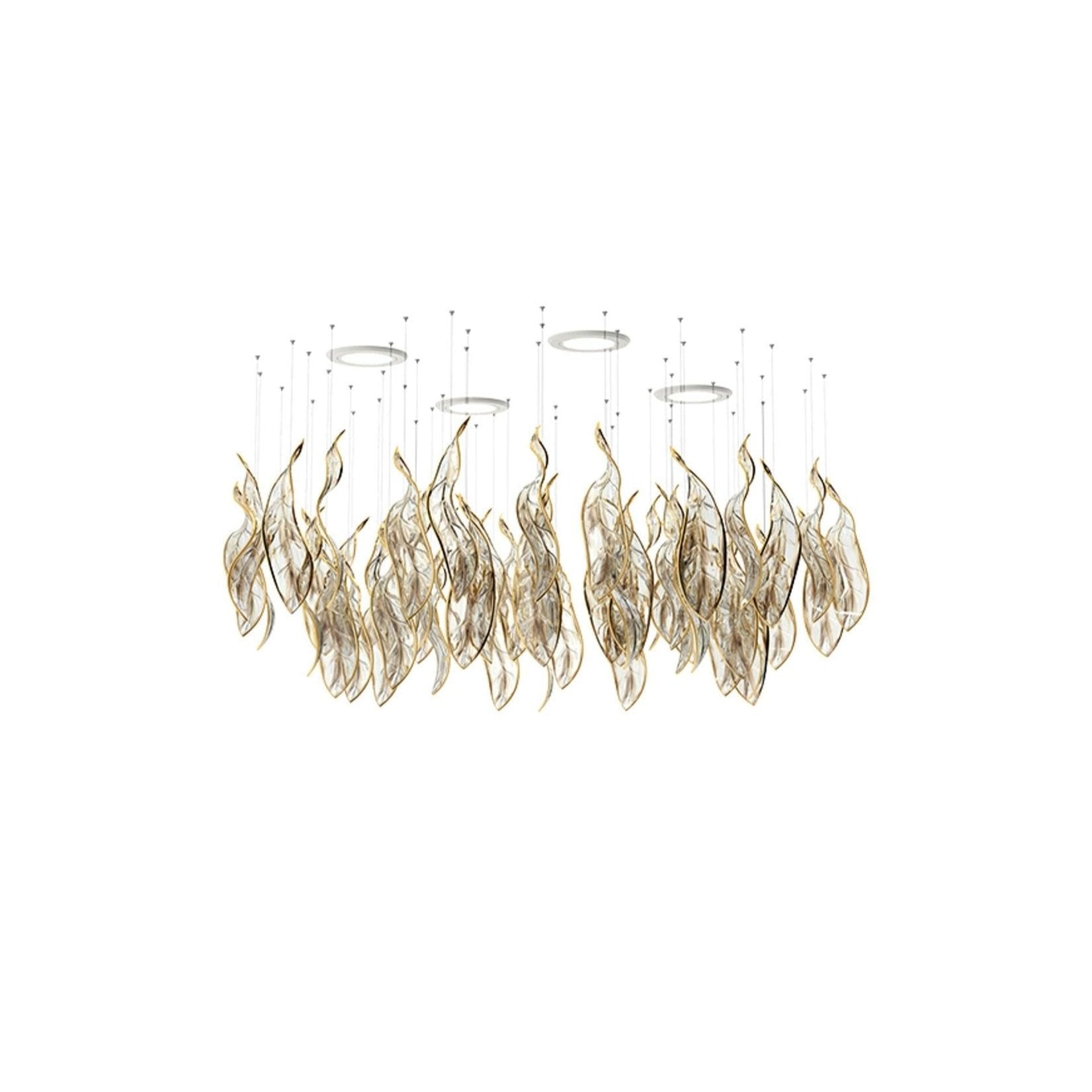 Lustra Chandelier Cascading Leaf Luxe - Blowlighting