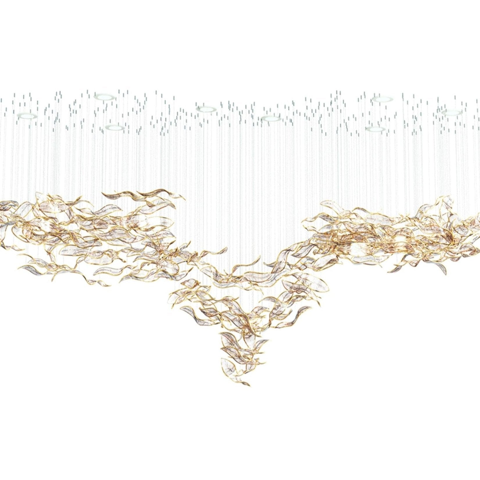 Lustra Chandelier Cascading Leaf Luxe - Blowlighting