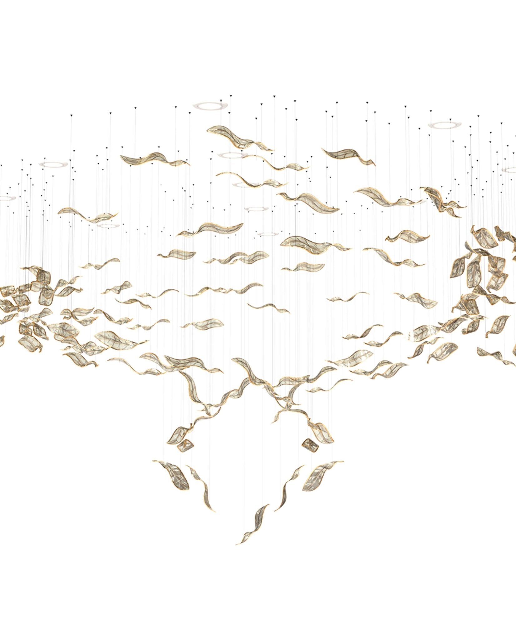 Lustra Chandelier Cascading Leaf Luxe - Blowlighting