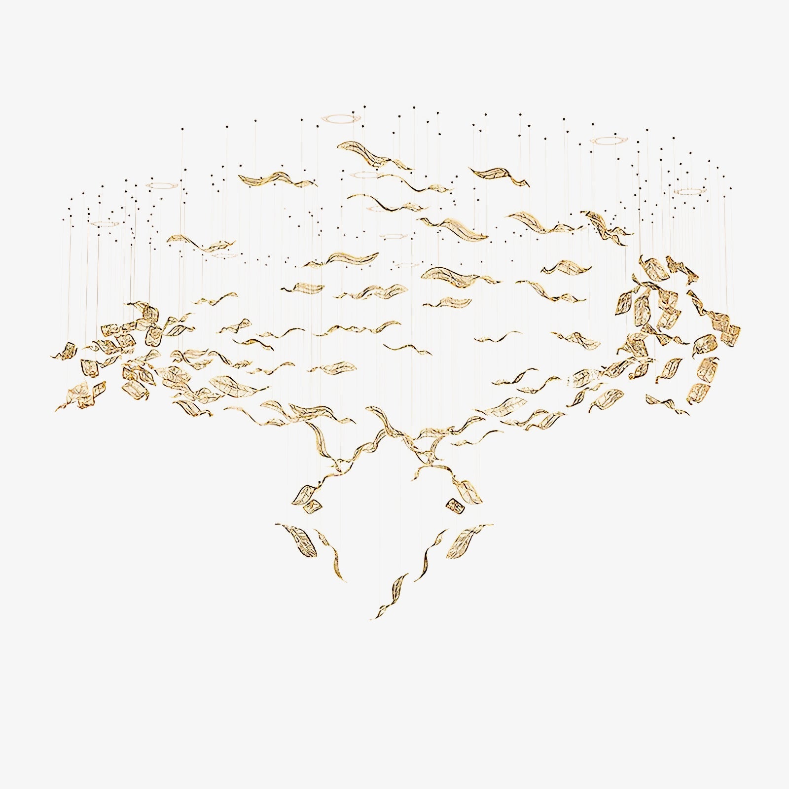 Lustra Chandelier Cascading Leaf Luxe - Blowlighting