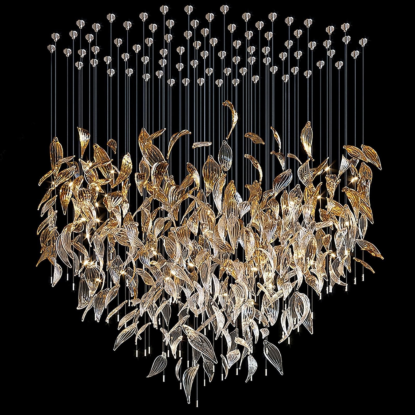 Lustra Chandelier Cascading Leaf Luxe - Blowlighting