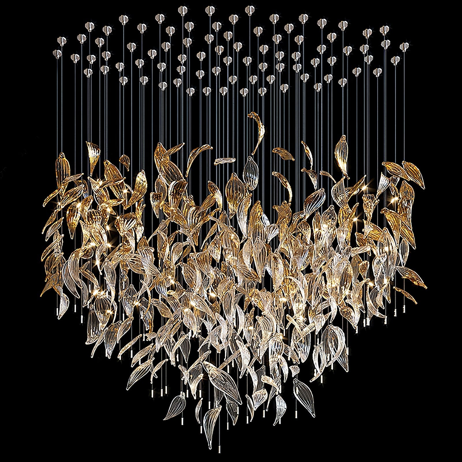 Lustra Chandelier Cascading Leaf Luxe - Blowlighting