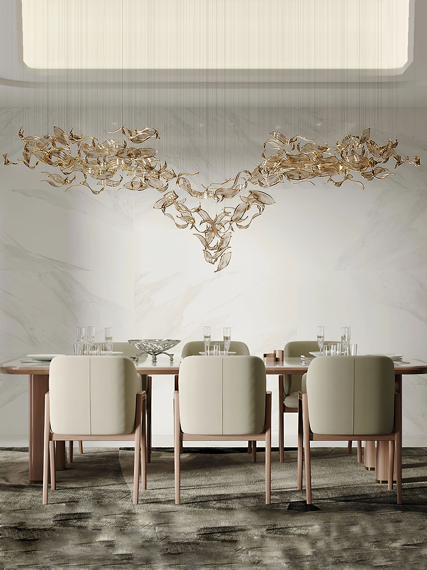 Lustra Chandelier Cascading Leaf Luxe - Blowlighting