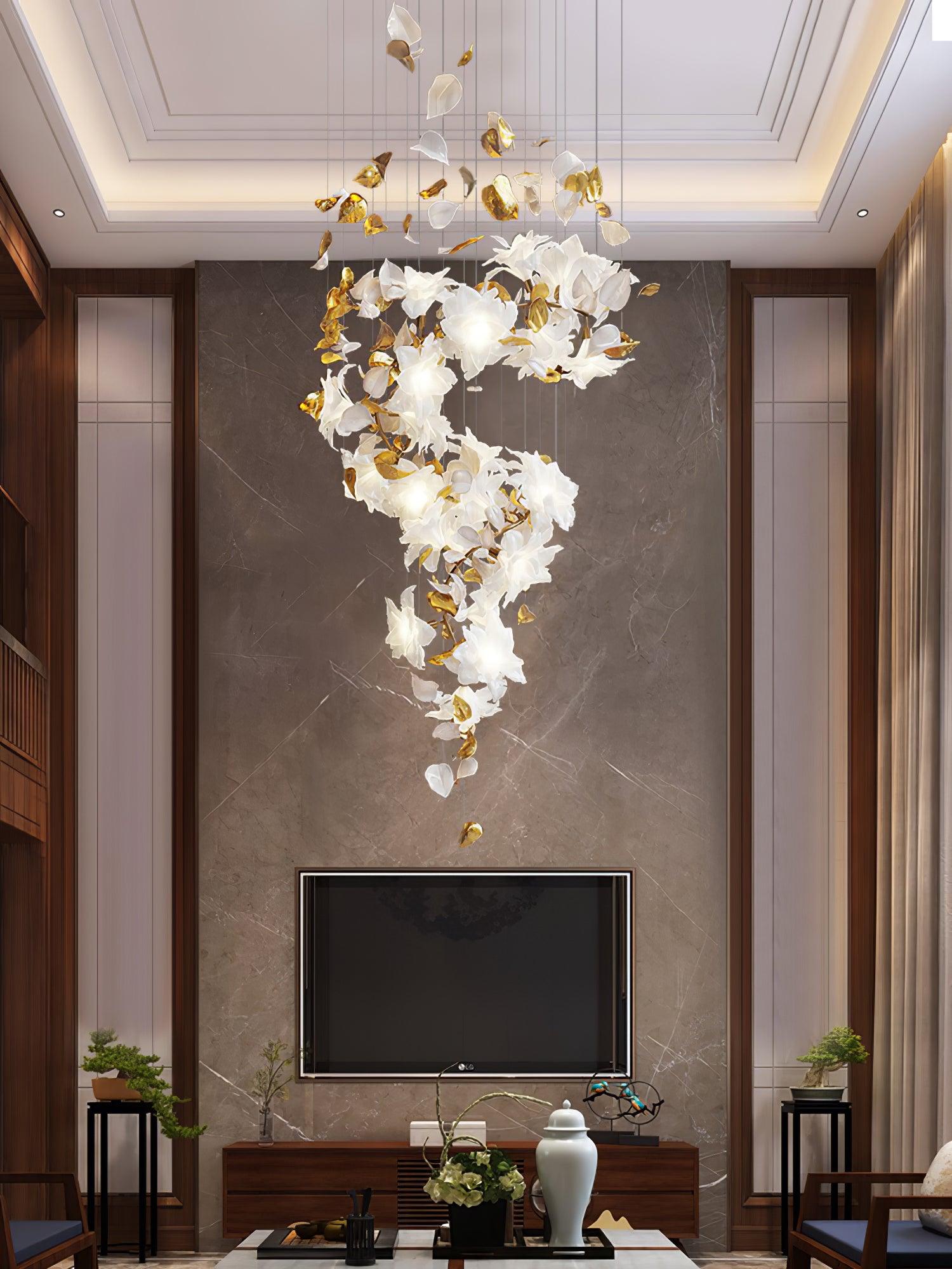 Flying Flowers Fluttering Chandelier - Blowlighting