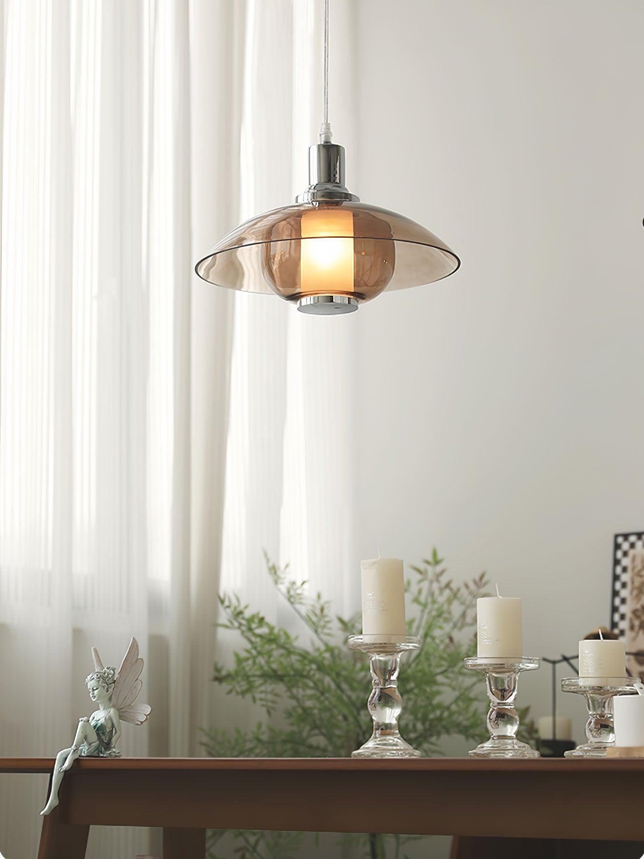 Flying Saucer Chrome Pendant Light - Blowlighting