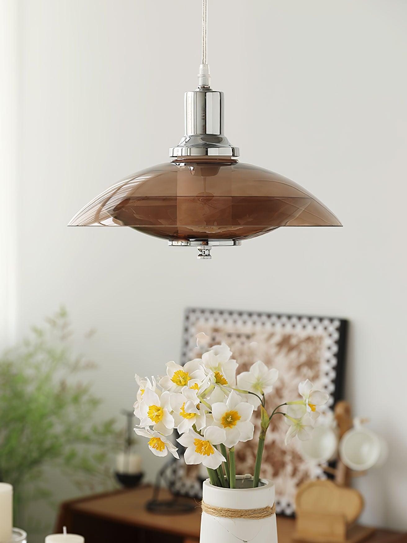 Flying Saucer Chrome Pendant Light - Blowlighting