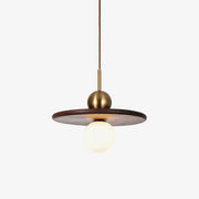 Flying Saucer Walnut Pendant Lamp - Blowlighting
