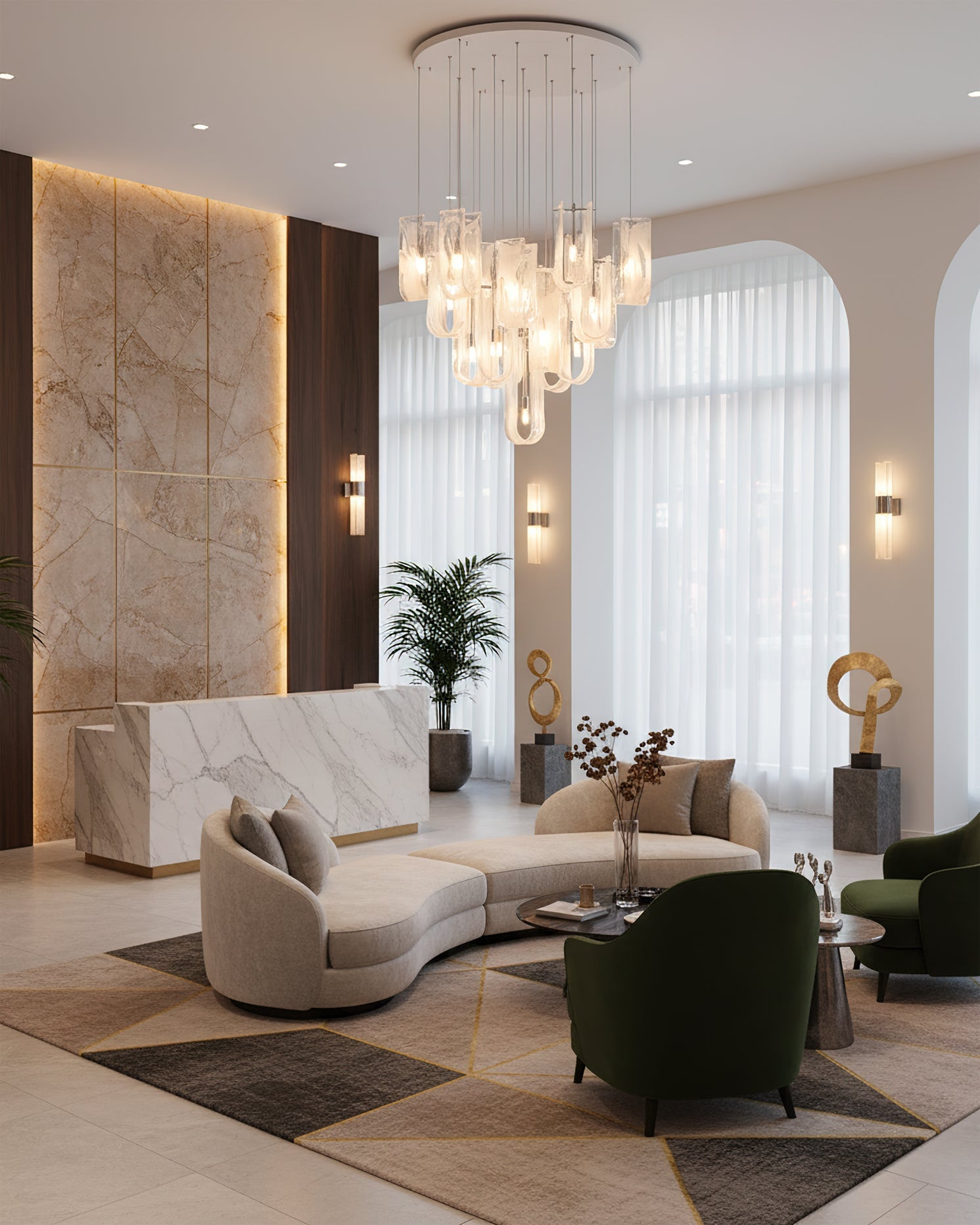 Fontaine Organic Glass Chandelier