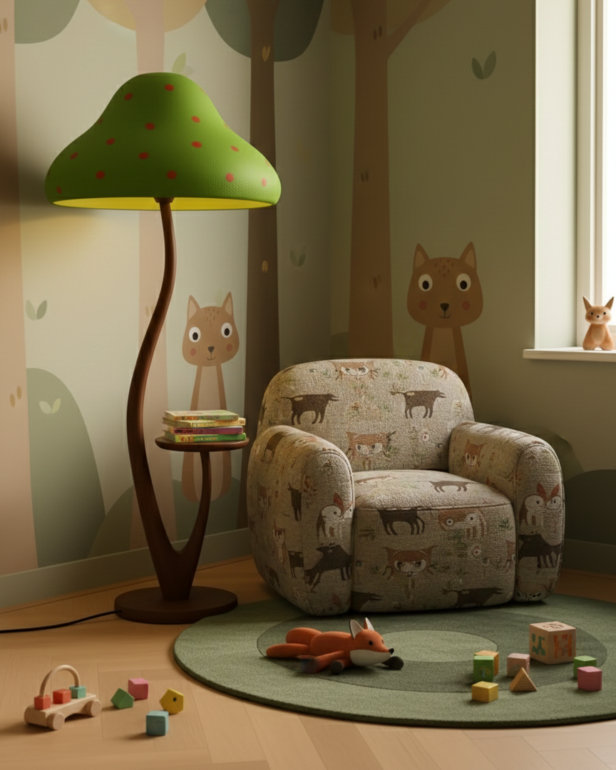 Mori Whimsical Wood Floor Lamp