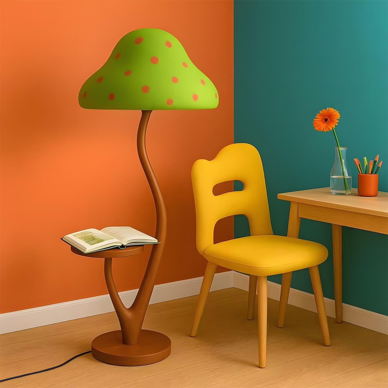Mori Whimsical Wood Floor Lamp