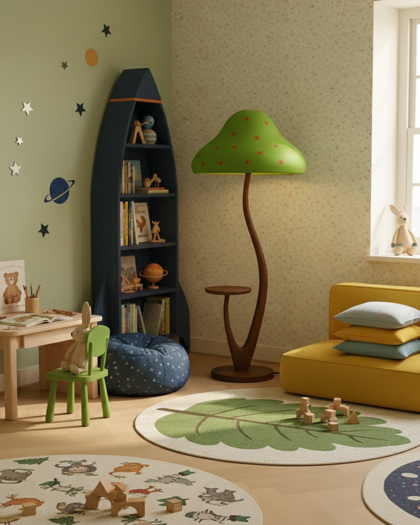 Mori Whimsical Wood Floor Lamp